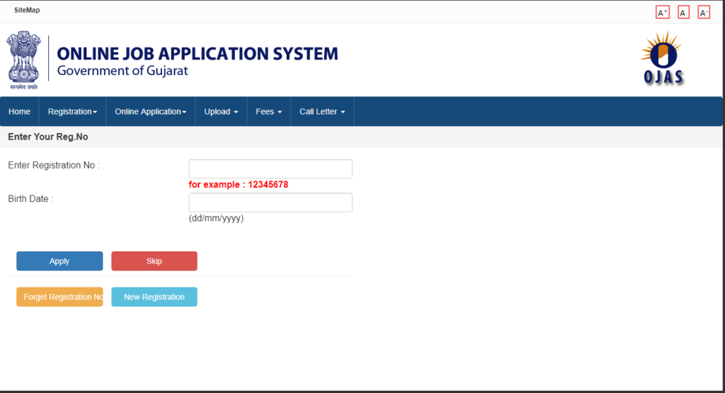 How to apply online on OJAS website