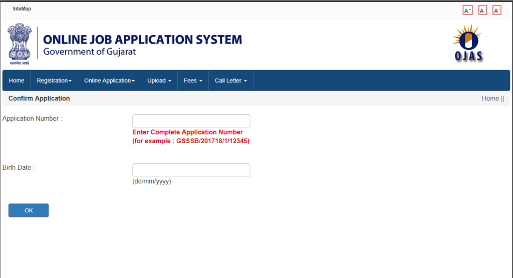 How to apply online on OJAS website